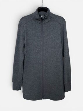 Avia Charcoal Zip-Front Long Workout Jacket